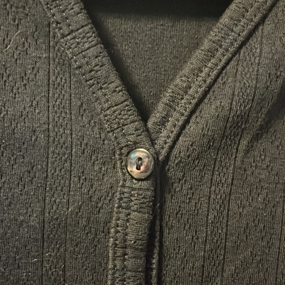 Women’s Light Sweater Cardigan Navy Blue Textured Buttoned Northern Traditions